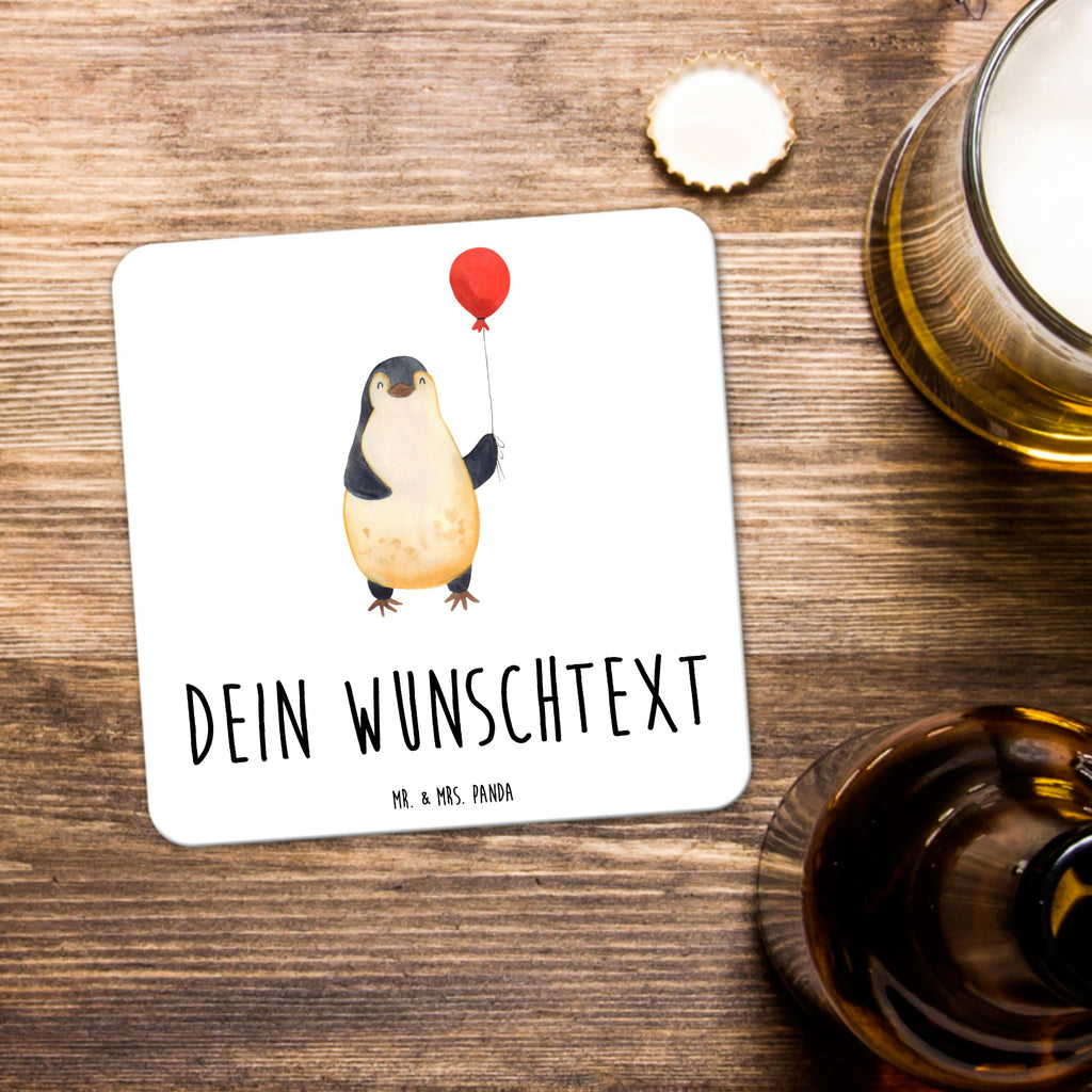 Personalisiertes Untersetzer Set Pinguin Luftballon Personalisierte Untersetzer, Pinguin, Pinguine, Luftballon, Tagträume, Lebenslust, Geschenk Freundin, Geschenkidee, beste Freundin, Motivation, Neustart, neues Leben, Liebe, Glück