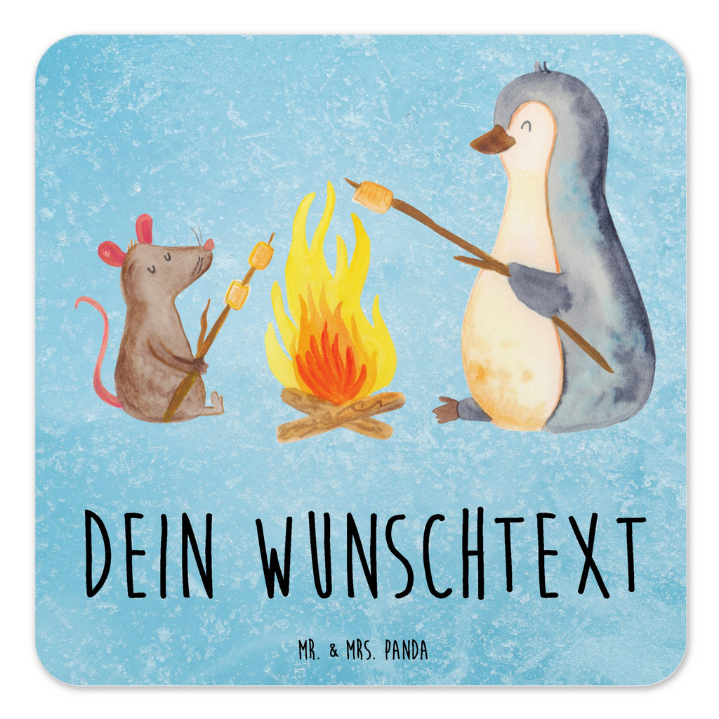 Personalisiertes Untersetzer Set Pinguin Lagerfeuer Personalisierte Untersetzer, Pinguin, Maus, Pinguine, Lagerfeuer, Leben, Arbeit, Job, Motivation, Büro, Büroalltag, Lebensspruch, Lebensmotivation, Neustart, Liebe, grillen, Feuer, Marshmallows