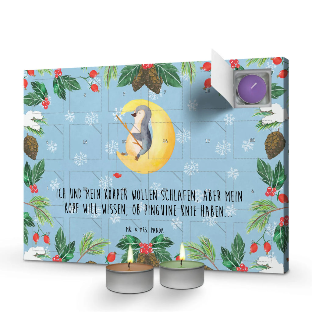 Duftkerzen Adventskalender Pinguin Mond Adventskalender, Kerzen Adventskalender, Duftkerzen Adventskalender, Pinguin, Pinguine, Spruch, schlafen, Nachtruhe, Einschlafen, Schlafzimmer, Schlafstörungen, Gästezimmer