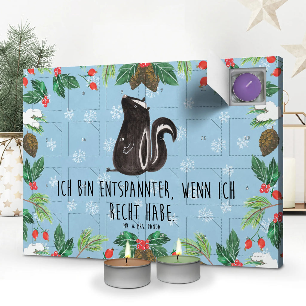 Duftkerzen Adventskalender Stinktier Sitzen Adventskalender, Kerzen Adventskalender, Duftkerzen Adventskalender, Stinktier, Skunk, Wildtier, Raubtier, Stinker, Stinki, Spruch, Büro, Recht, Besserwisser