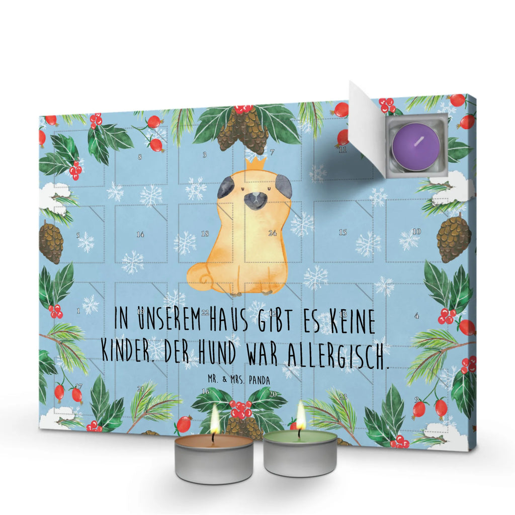 Duftkerzen Adventskalender Mops Krone Adventskalender, Kerzen Adventskalender, Duftkerzen Adventskalender, Hund, Hundemotiv, Haustier, Hunderasse, Tierliebhaber, Hundebesitzer, Sprüche, Mops, allergisch, kinderlos, Hausregel, Hundebesitzer. Spruch, lustig