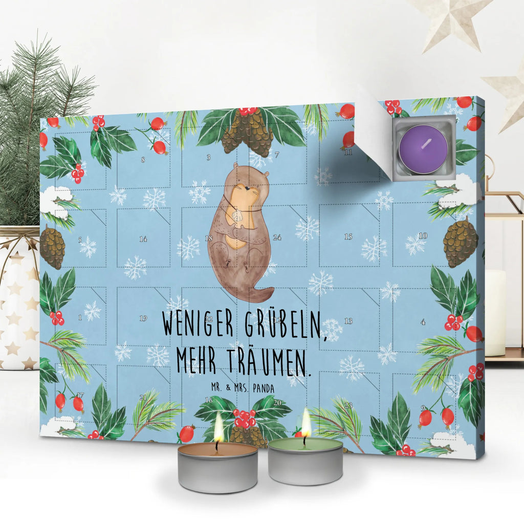 Duftkerzen Adventskalender Otter Muschel Adventskalender, Kerzen Adventskalender, Duftkerzen Adventskalender, Otter, Fischotter, Seeotter, Otterliebe, grübeln, träumen, Motivation, Tagträumen, Büro