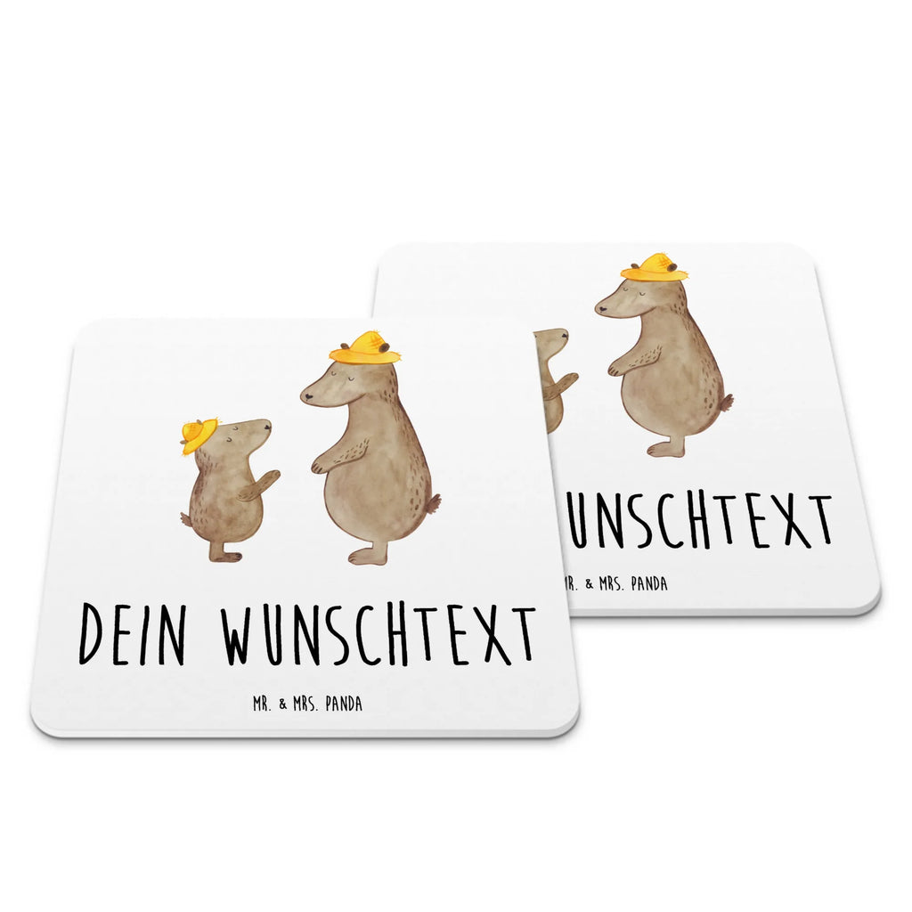 Personalisiertes Untersetzer Set Bären mit Hut Personalisierte Untersetzer, Familie, Vatertag, Muttertag, Bruder, Schwester, Mama, Papa, Oma, Opa, Bär, Bären, Vater, Papi, Paps, Dad, Daddy, Lieblingsmensch, Sohn, Söhne, Kind, Kinder, Vater-Sohn, Family, Vorbild