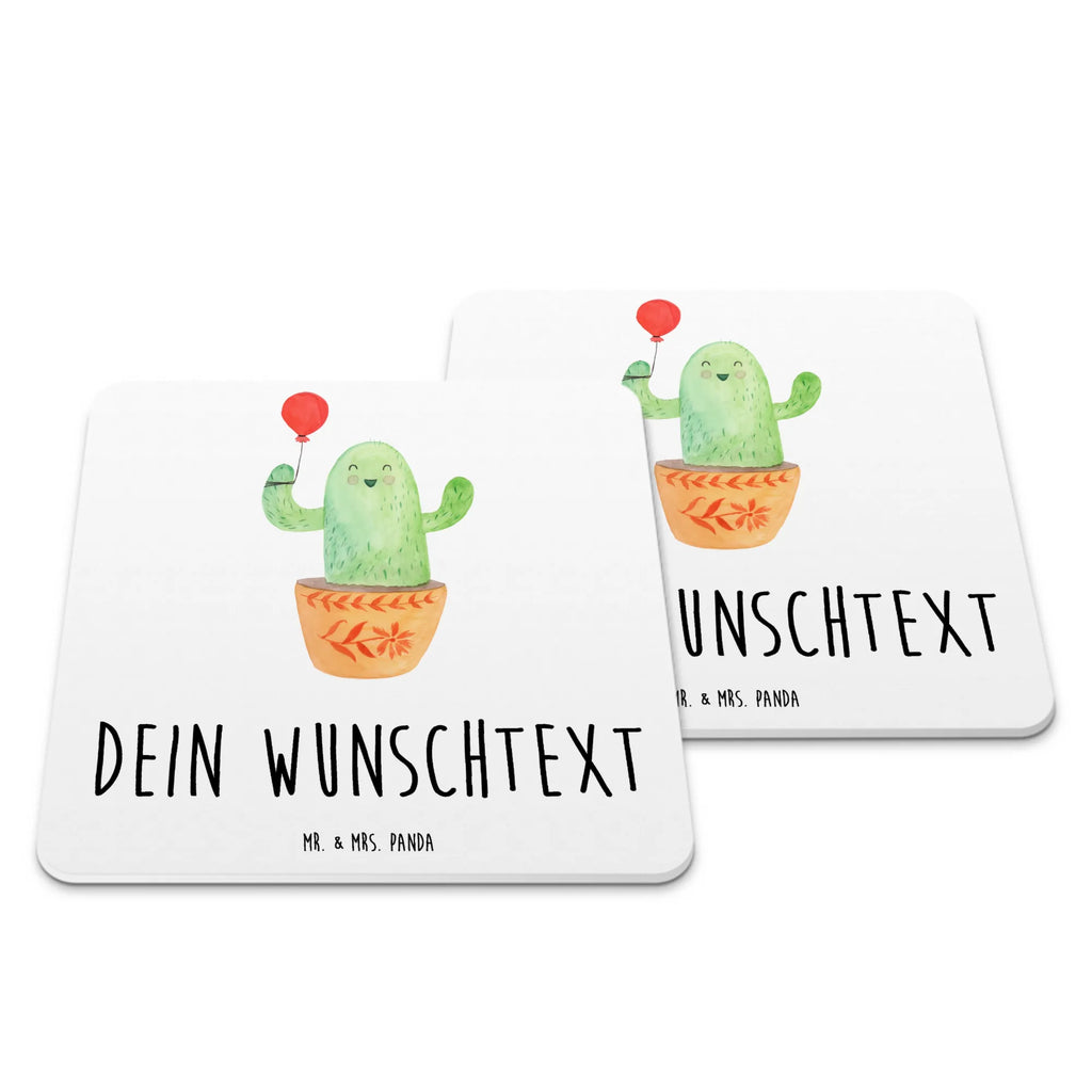 Personalisiertes Untersetzer Set Kaktus Luftballon Personalisierte Untersetzer, Kaktus, Kakteen, Luftballon, Neustart, Freude, Büro, Stress, Büroalltag, Freundin, Freund, Ausbildung, Prüfung