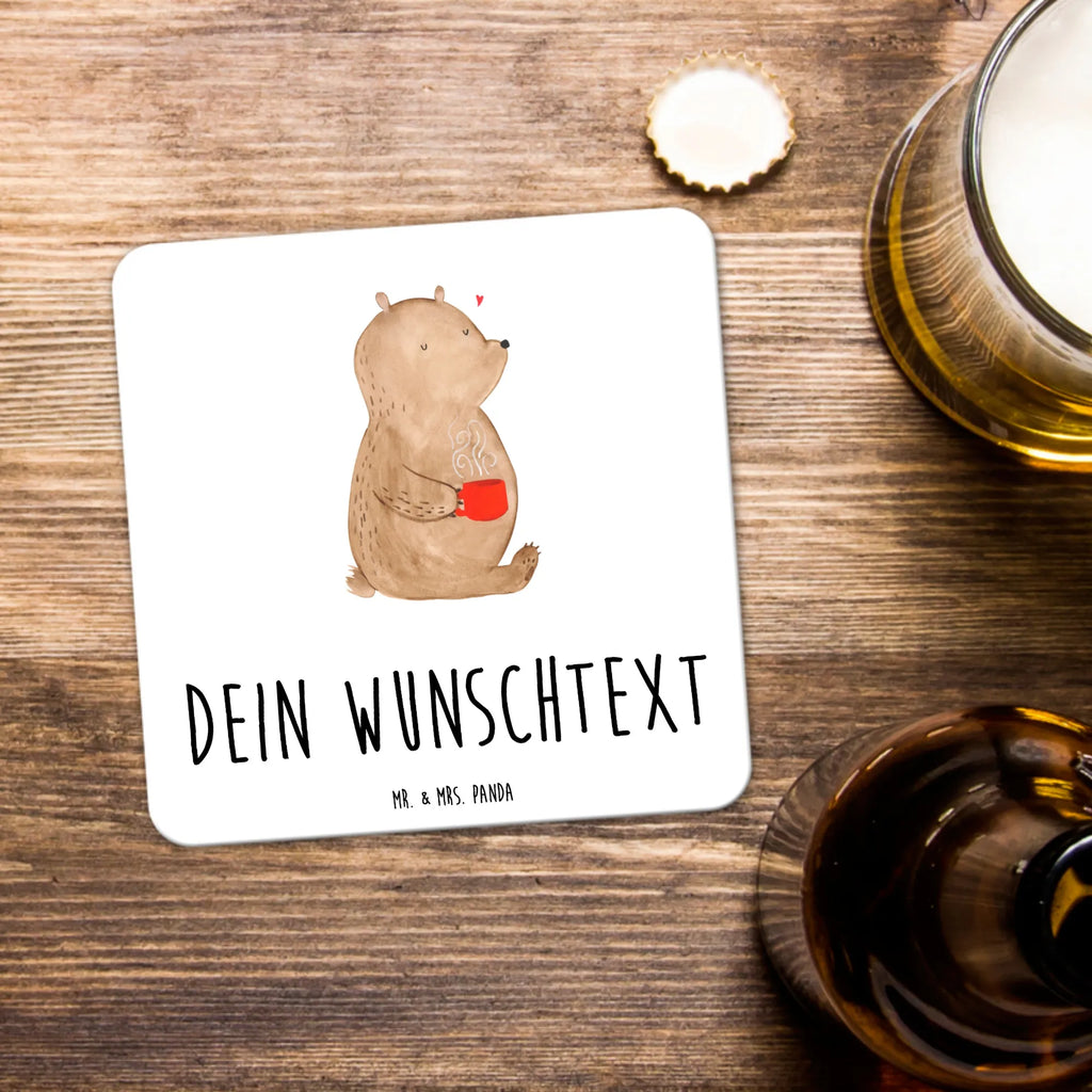 Personalisiertes Untersetzer Set Bär Kaffee Personalisierte Untersetzer, Bär, Teddy, Teddybär, Kaffee, Coffee, Bären, guten Morgen, Morgenroutine, Welt erobern, Welt retten, Motivation