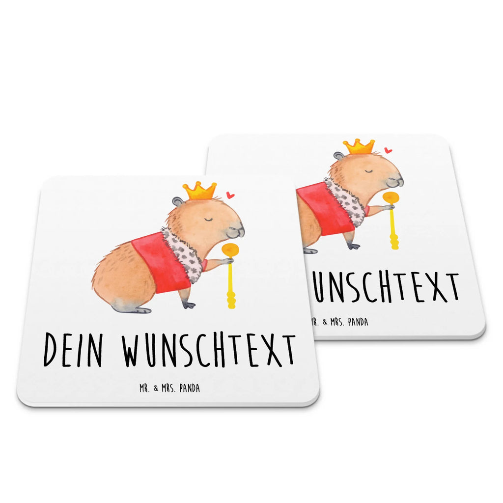 Personalisiertes Untersetzer Set Capybara König Personalisierte Untersetzer, Tiermotive, Gute Laune, lustige Sprüche, Tiere, Capybara, König