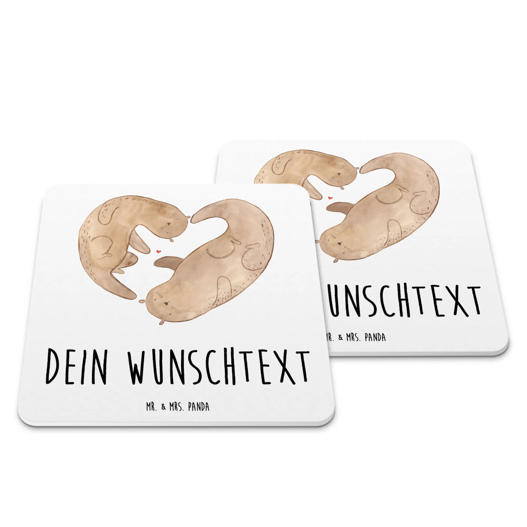 Personalisiertes Untersetzer Set Otter Herz Personalisierte Untersetzer, Otter, Fischotter, Seeotter, Liebe, Herz, Liebesbeweis, Liebesgeschenk, Bessere Hälfte, Love you, Jahrestag, Hochzeitstag, Verlobung, gemeinsames Leben