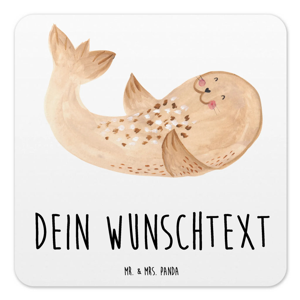 Personalisiertes Untersetzer Set Robbe Liegen Personalisierte Untersetzer, Tiermotive, Gute Laune, lustige Sprüche, Tiere, Robbe, Robben, Seehund, Strand, Meerestier, Ostsee, Nordsee, Lachen, Freude