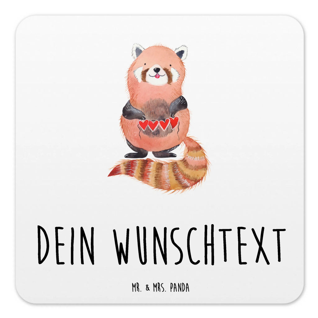 Personalisiertes Untersetzer Set Roter Panda Personalisierte Untersetzer, Tiermotive, Gute Laune, lustige Sprüche, Tiere, Panda, Liebe, Rot, Herz, Liebling, Lieblingsmensch