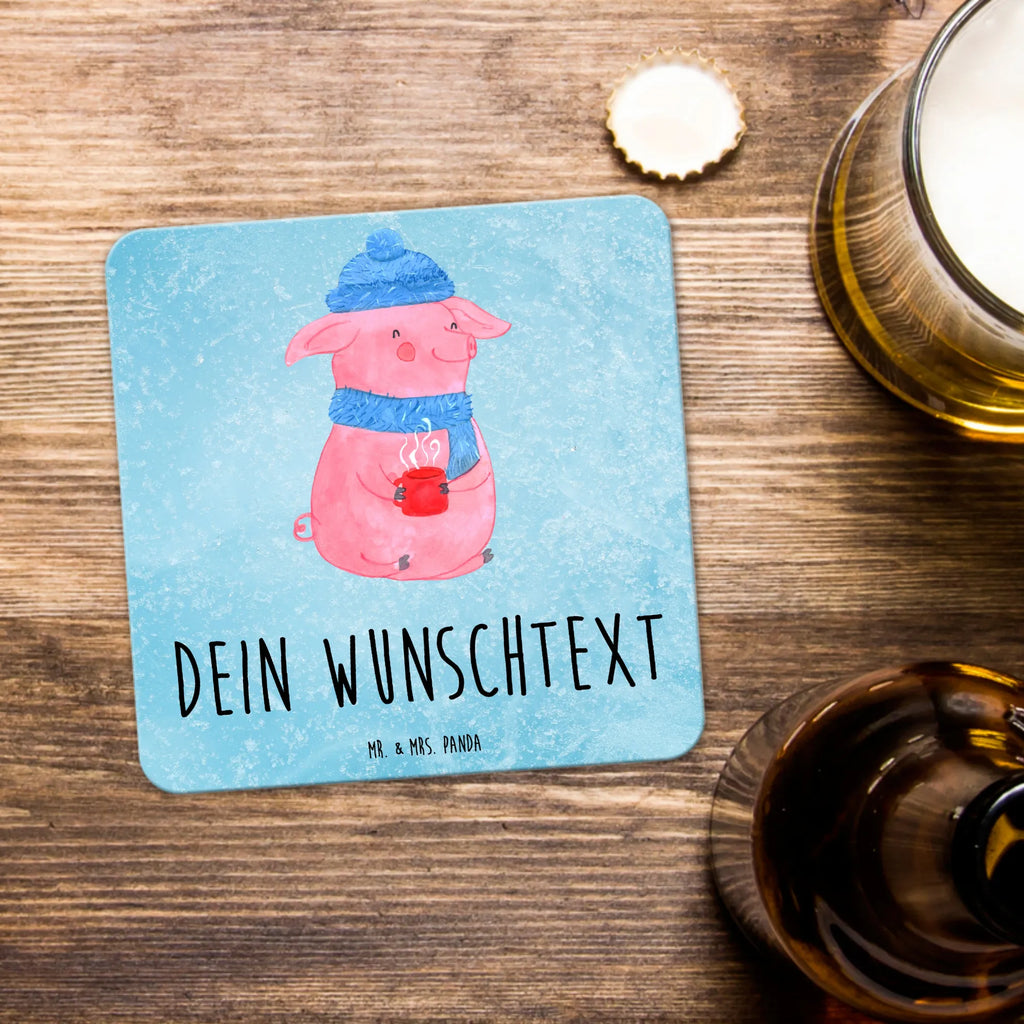 Personalisiertes Untersetzer Set Schwein Glühwein Personalisierte Untersetzer, Winter, Weihnachten, Weihnachtsdeko, Nikolaus, Advent, Heiligabend, Wintermotiv, Glühschwein, Glühwein, Weihnachtsmarkt, Punsch