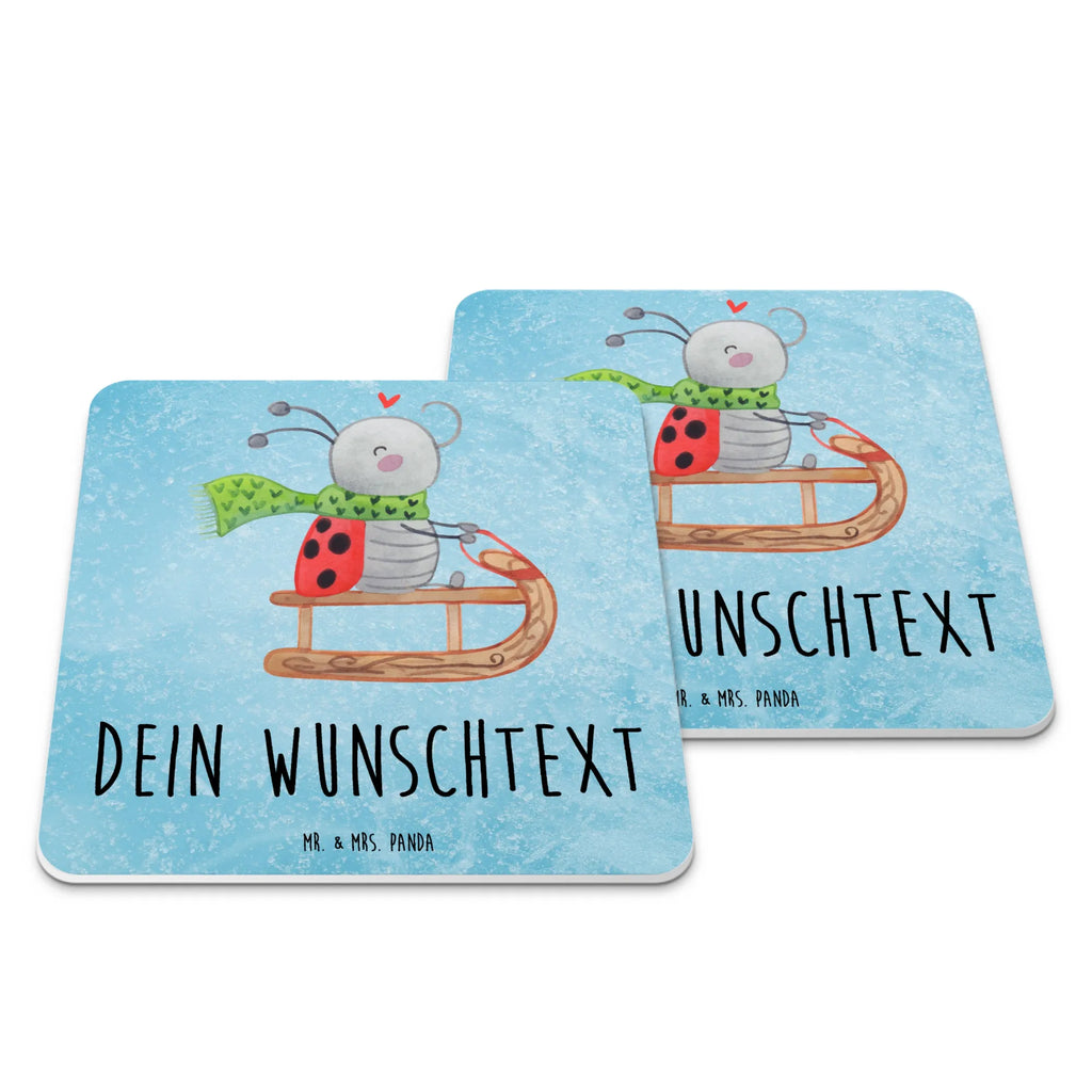 Personalisiertes Untersetzer Set Smörle Rodeln Personalisierte Untersetzer, Winter, Weihnachten, Weihnachtsdeko, Nikolaus, Advent, Heiligabend, Wintermotiv, Schlittenfahren, Smörle, Marzipan