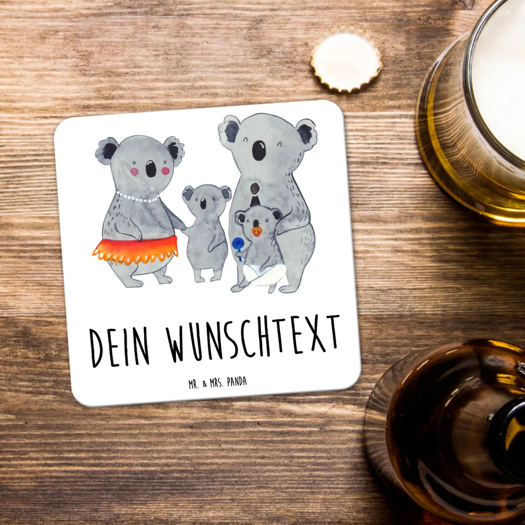 Personalisiertes Untersetzer Set Koala Familie Personalisierte Untersetzer, Familie, Vatertag, Muttertag, Bruder, Schwester, Mama, Papa, Oma, Opa, Koala, Koalas, Family, Kinder, Geschwister, Familienleben