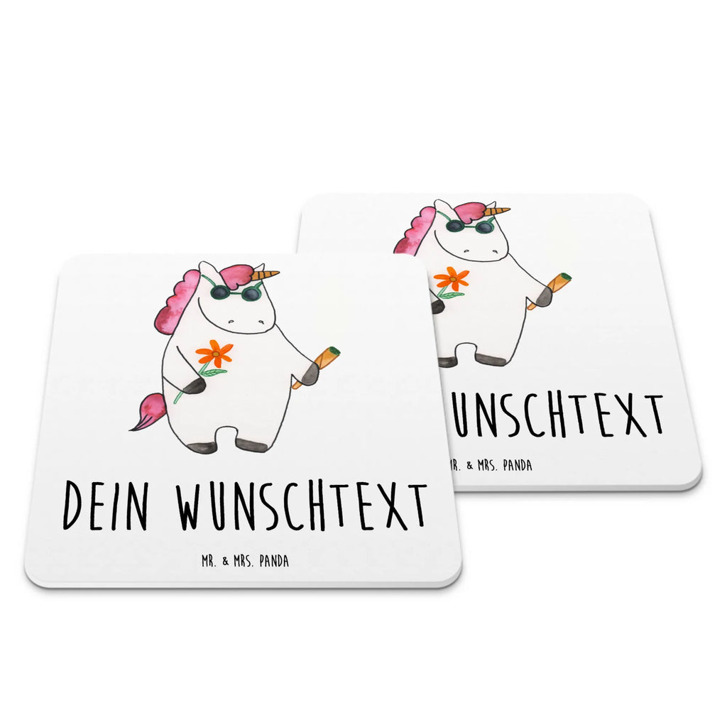 Personalisiertes Untersetzer Set Einhorn Woodstock Personalisierte Untersetzer, Einhorn, Einhörner, Einhorn Deko, Pegasus, Unicorn, Kiffen, Joint, Zigarette, Alkohol, Party, Spaß. lustig, witzig, Woodstock