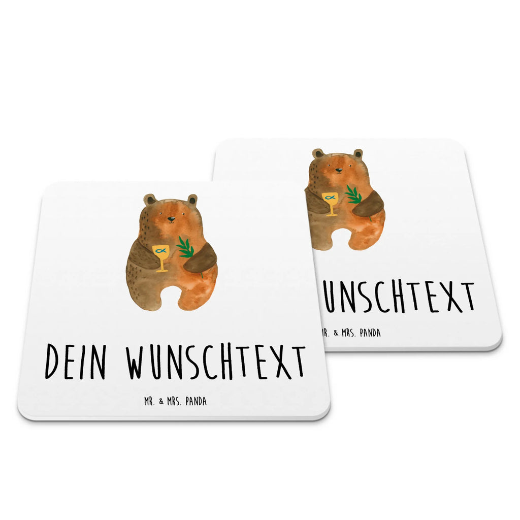 Personalisiertes Untersetzer Set Bär Konfirmation Personalisierte Untersetzer, Bär, Teddy, Teddybär, Konfirmation, Kirche, evangelisch, Gottesdienst