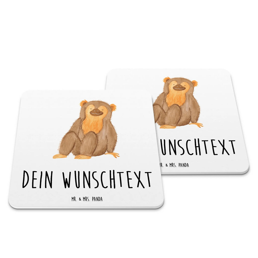 Personalisiertes Untersetzer Set Affe Personalisierte Untersetzer, Afrika, Wildtiere, Affe, Äffchen, Affen, Selbstliebe, Respekt, Motivation, Selbstachtung, Liebe, Selbstbewusstsein, Selfcare