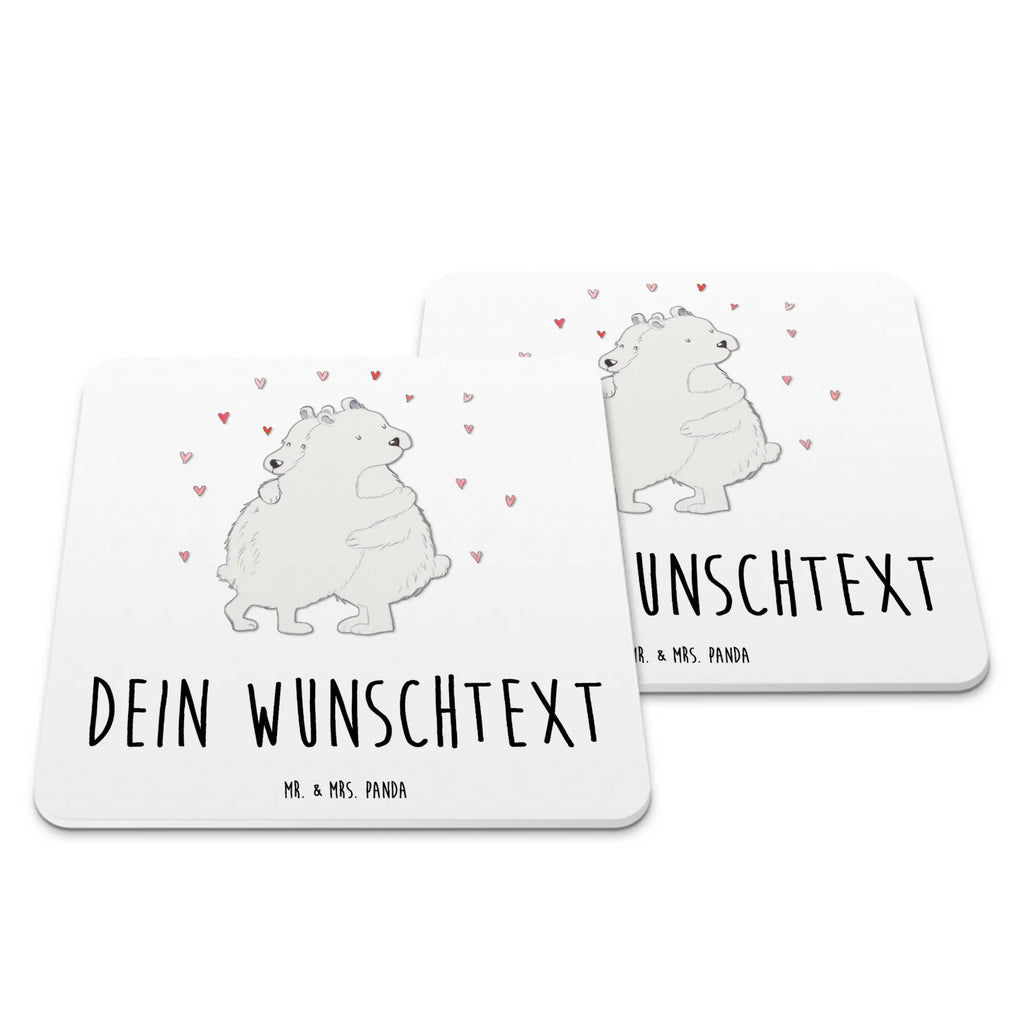 Personalisiertes Untersetzer Set Eisbär Umarmen Personalisierte Untersetzer, Tiermotive, Gute Laune, lustige Sprüche, Tiere