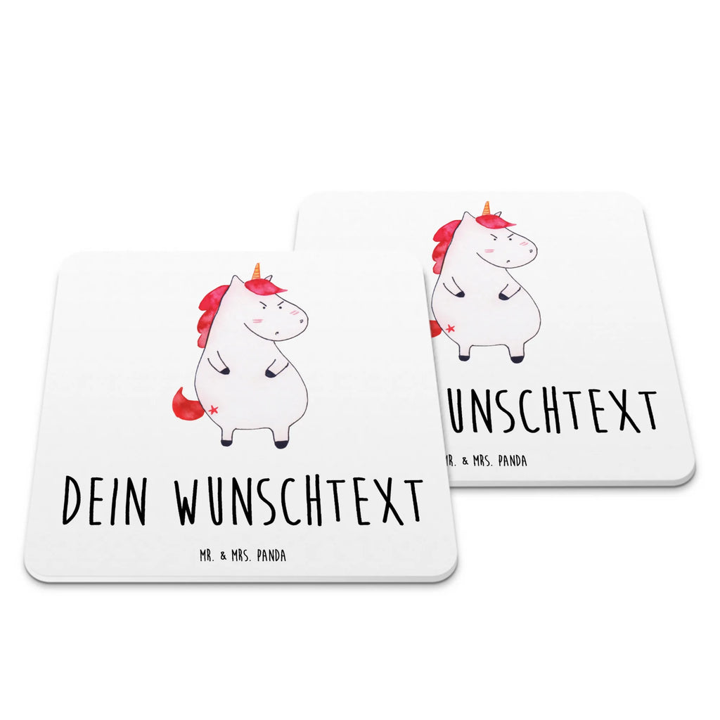 Personalisiertes Untersetzer Set Einhorn Wut Personalisierte Untersetzer, Einhorn, Einhörner, Einhorn Deko, Unicorn, Realität, Ansage, lustlos, nein, Büro, Arbeit, wütend, dumme Fragen, lustig, Spaß, Geschenk