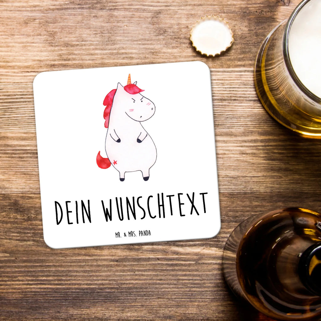 Personalisiertes Untersetzer Set Einhorn Wut Personalisierte Untersetzer, Einhorn, Einhörner, Einhorn Deko, Unicorn, Realität, Ansage, lustlos, nein, Büro, Arbeit, wütend, dumme Fragen, lustig, Spaß, Geschenk