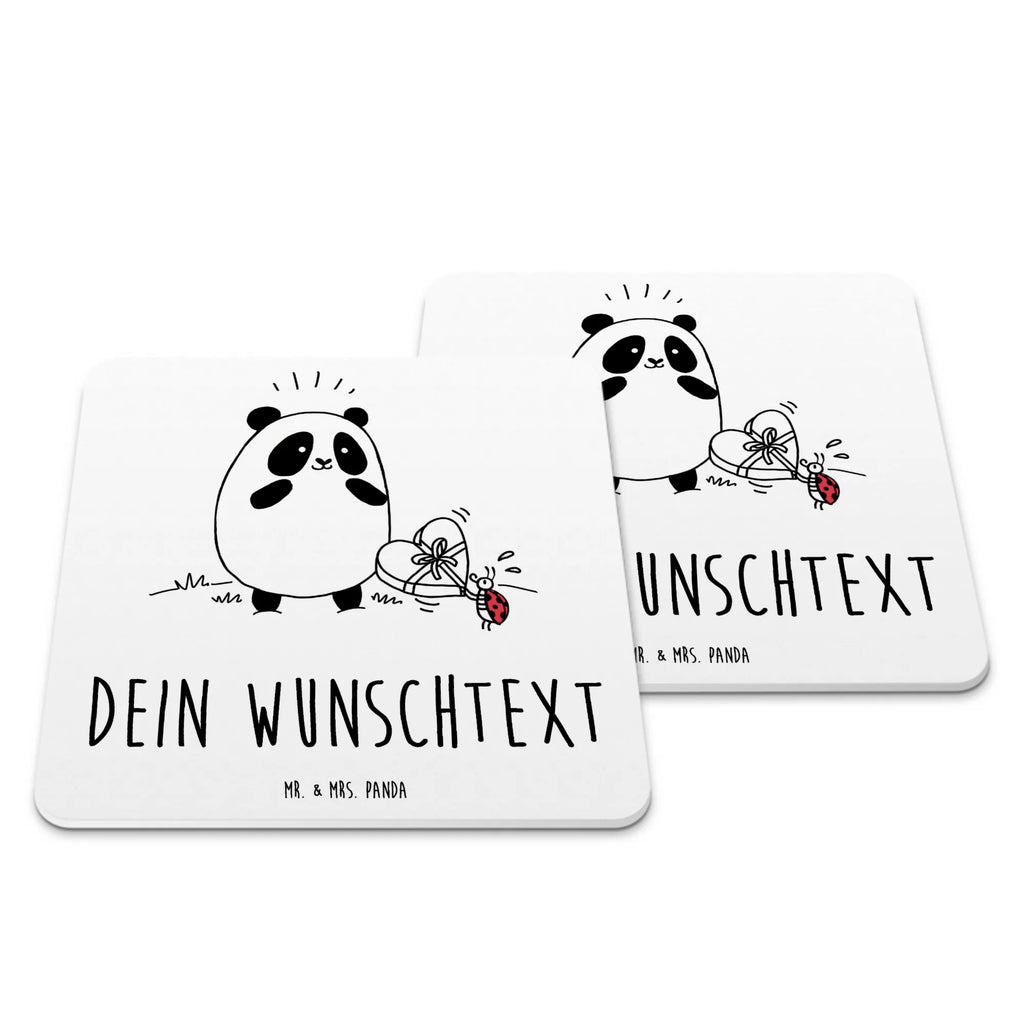 Personalisiertes Untersetzer Set Panda Dankeschön Personalisierte Untersetzer