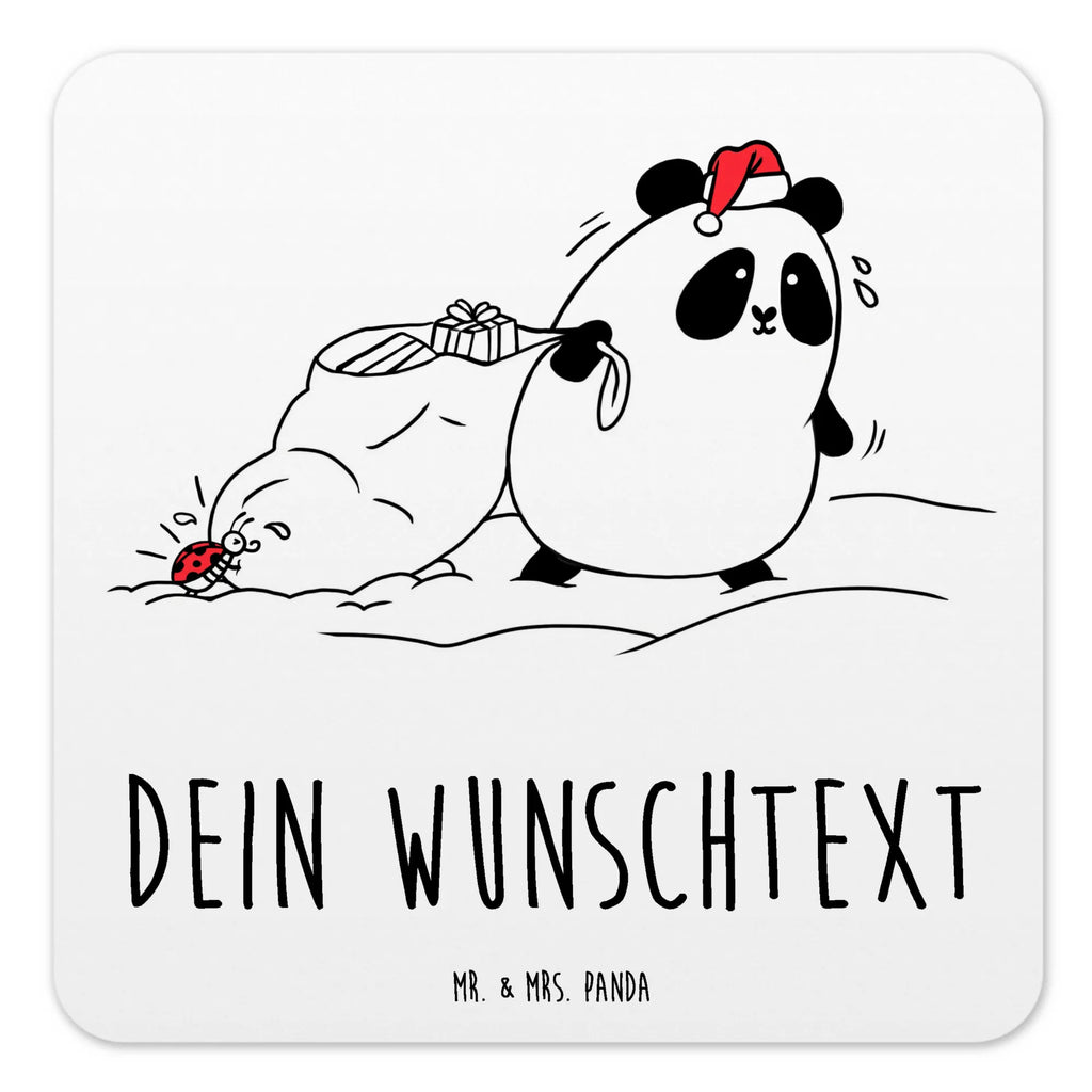 Personalisiertes Untersetzer Set Panda Weihnachten Personalisierte Untersetzer