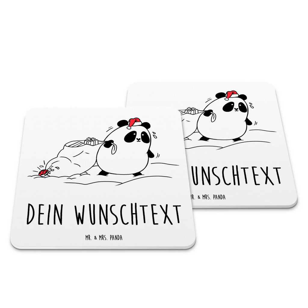 Personalisiertes Untersetzer Set Panda Weihnachten Personalisierte Untersetzer