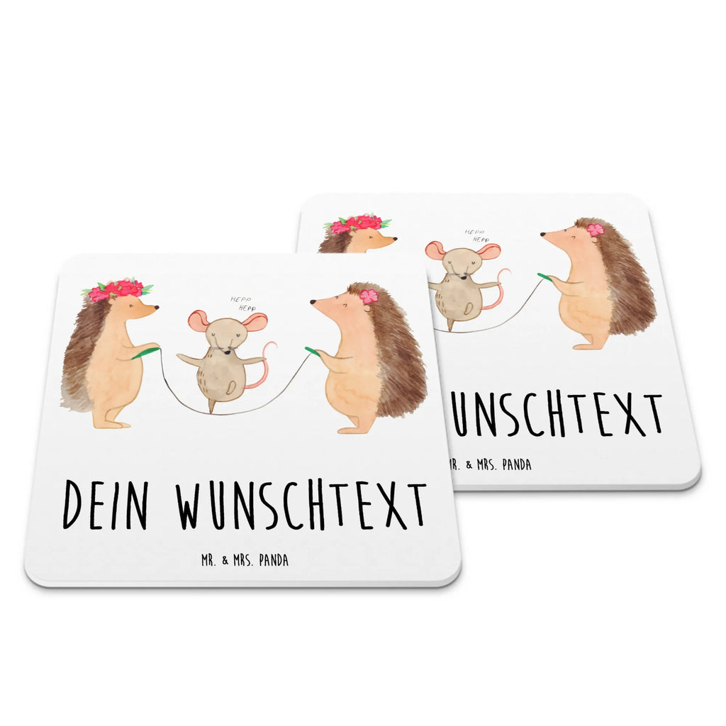 Personalisiertes Untersetzer Set Igel Seilhüpfen Personalisierte Untersetzer, Tiermotive, Gute Laune, lustige Sprüche, Tiere, Igel, Maus, Seilspringen, Seilhüpfen, Kinder, Kindergarten