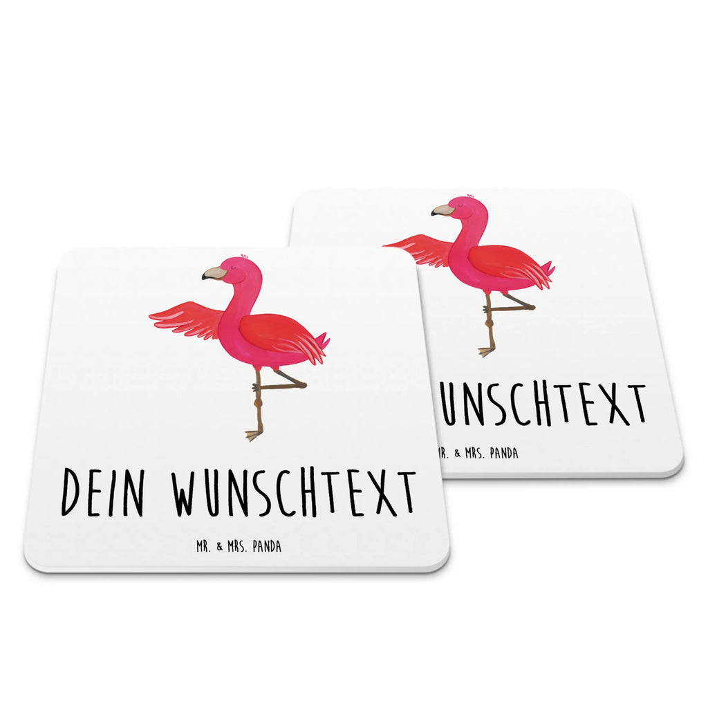 Personalisiertes Untersetzer Set Flamingo Yoga Personalisierte Untersetzer, Flamingo, Vogel, Yoga, Namaste, Achtsamkeit, Yoga-Übung, Entspannung, Ärger, Aufregen, Tiefenentspannung