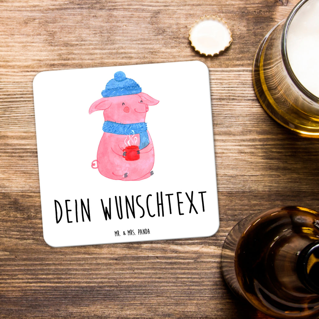 Personalisiertes Untersetzer Set Schweinchen Glühwein Personalisierte Untersetzer, Winter, Weihnachten, Weihnachtsdeko, Nikolaus, Advent, Heiligabend, Wintermotiv, Glühwein, Betrunken, Weihnachtsmarkt, Spruch