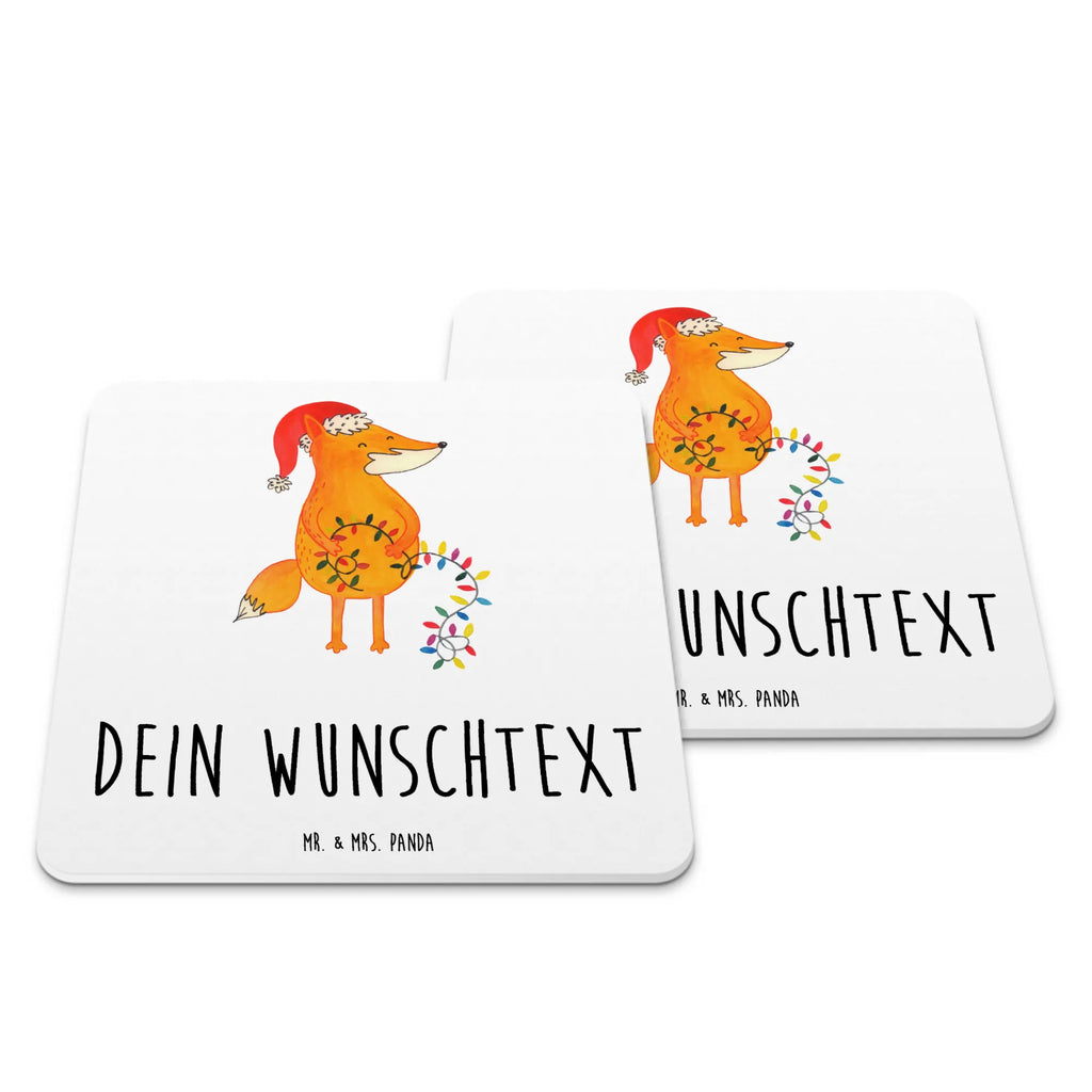 Personalisiertes Untersetzer Set Fuchs Weihnachten Personalisierte Untersetzer, Winter, Weihnachten, Weihnachtsdeko, Nikolaus, Advent, Heiligabend, Wintermotiv, Fuchs, Füchse, Spruch schön, Geschenk Weihnachten, Weihnachtsmann, Weihnachtszeit