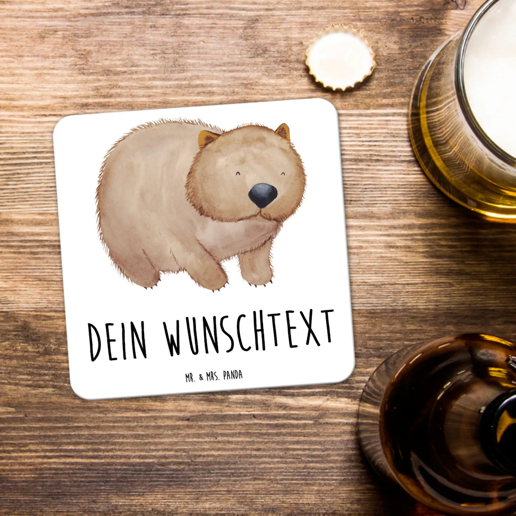 Personalisiertes Untersetzer Set Wombat Personalisierte Untersetzer, Tiermotive, Gute Laune, lustige Sprüche, Tiere, Wombat, Das Leben ist schön, Motivation, Spruch, Australien