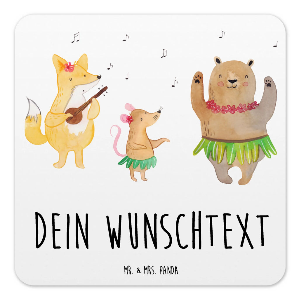 Personalisiertes Untersetzer Set Waldtiere Aloha Personalisierte Untersetzer, Tiermotive, Gute Laune, lustige Sprüche, Tiere, Wald, Waldtiere, Musik, Aloha, Bär, Hase, Igel, Tanzen, Leben, Lachen