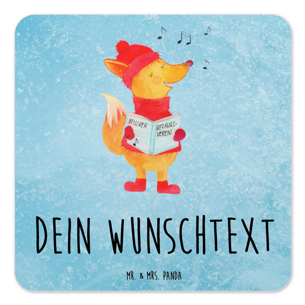 Personalisiertes Untersetzer Set Fuchs Sänger Personalisierte Untersetzer, Winter, Weihnachten, Weihnachtsdeko, Nikolaus, Advent, Heiligabend, Wintermotiv, Fuchs, Füchse, Sänger, Geschenk Sänger, Singen, Weihnachtslieder