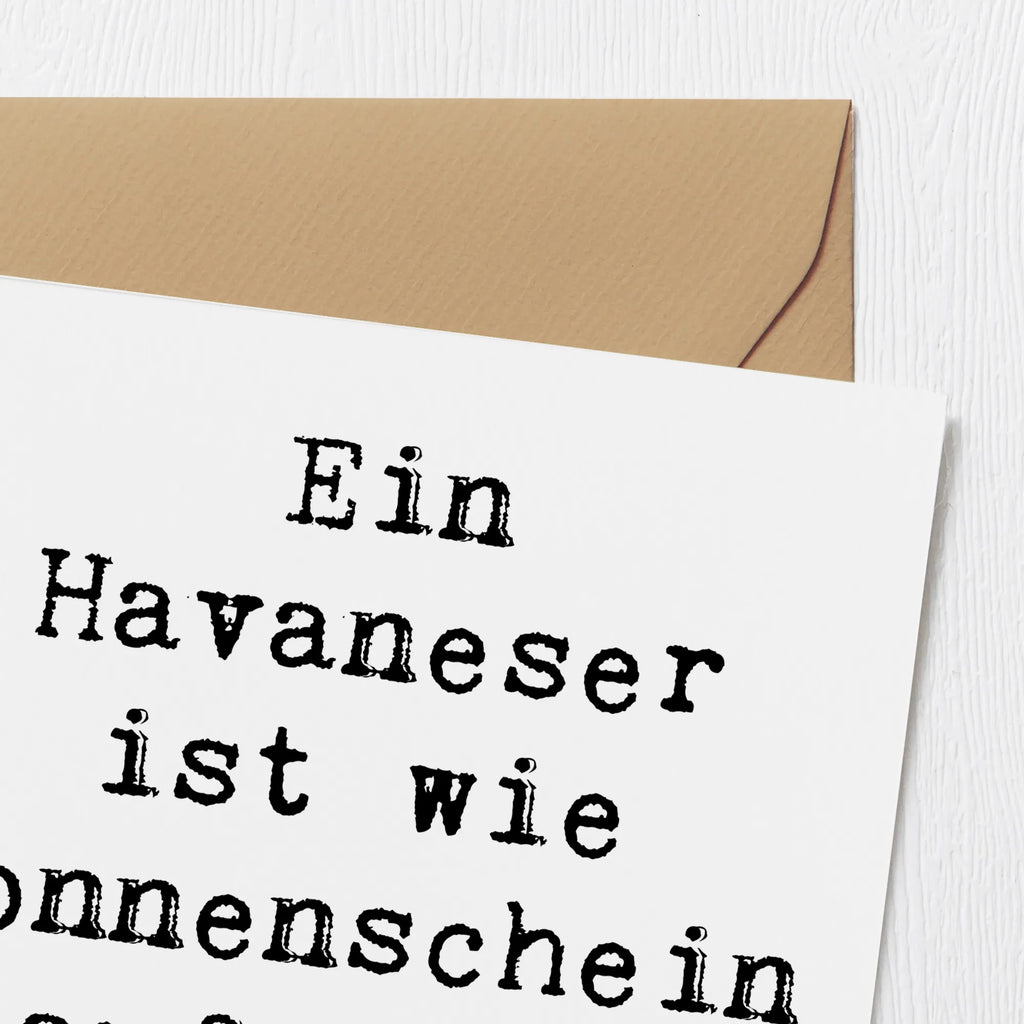 Deluxe Karte Spruch Havaneser Sonnenschein Karte, Grußkarte, Klappkarte, Einladungskarte, Glückwunschkarte, Hochzeitskarte, Geburtstagskarte, Hochwertige Grußkarte, Hochwertige Klappkarte, Hund, Hunderasse, Rassehund, Hundebesitzer, Geschenk, Tierfreund, Schenken, Welpe