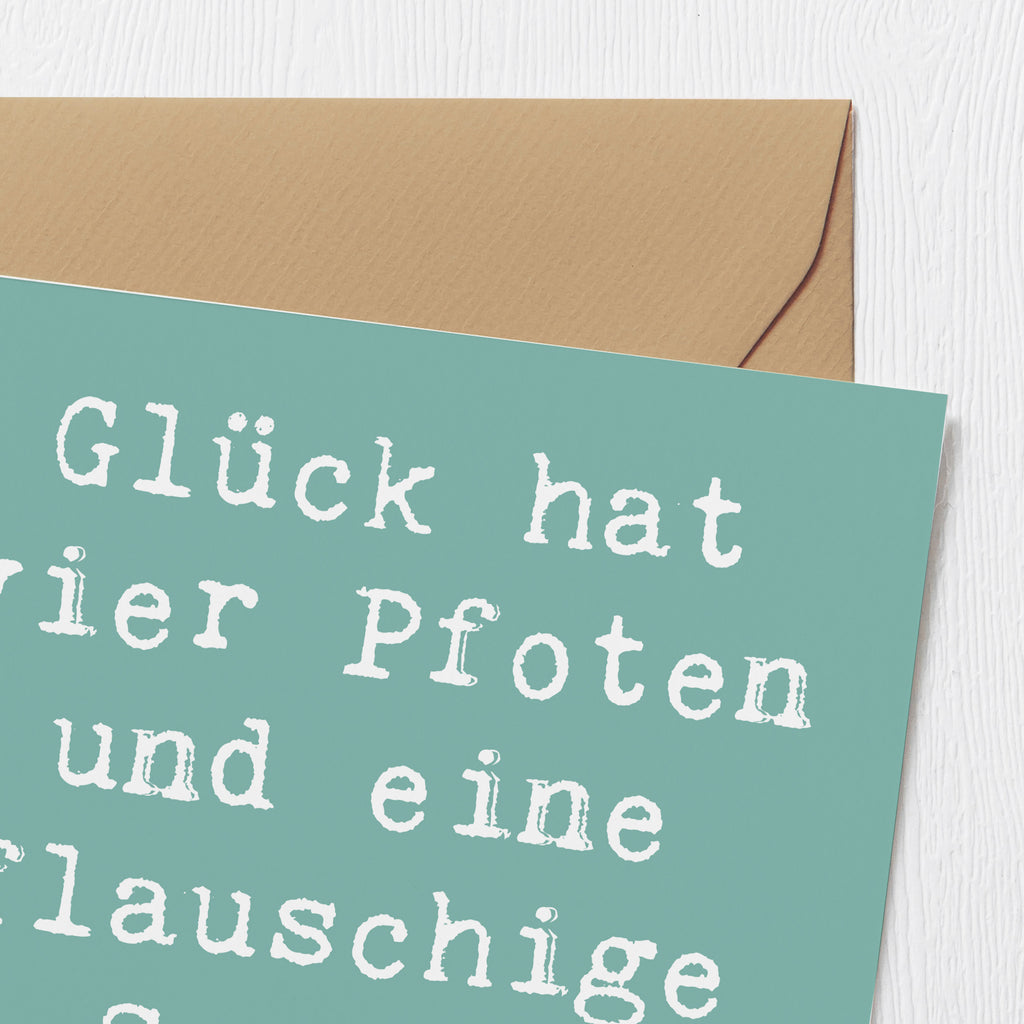 Deluxe Karte Spruch Havaneser Glück Karte, Grußkarte, Klappkarte, Einladungskarte, Glückwunschkarte, Hochzeitskarte, Geburtstagskarte, Hochwertige Grußkarte, Hochwertige Klappkarte, Hund, Hunderasse, Rassehund, Hundebesitzer, Geschenk, Tierfreund, Schenken, Welpe