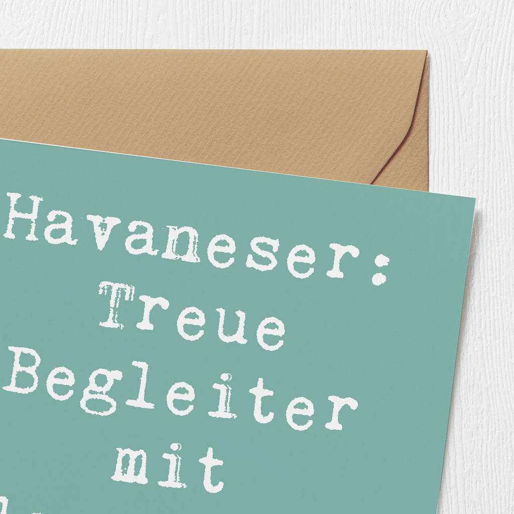 Deluxe Karte Spruch Havaneser Charme Karte, Grußkarte, Klappkarte, Einladungskarte, Glückwunschkarte, Hochzeitskarte, Geburtstagskarte, Hochwertige Grußkarte, Hochwertige Klappkarte, Hund, Hunderasse, Rassehund, Hundebesitzer, Geschenk, Tierfreund, Schenken, Welpe