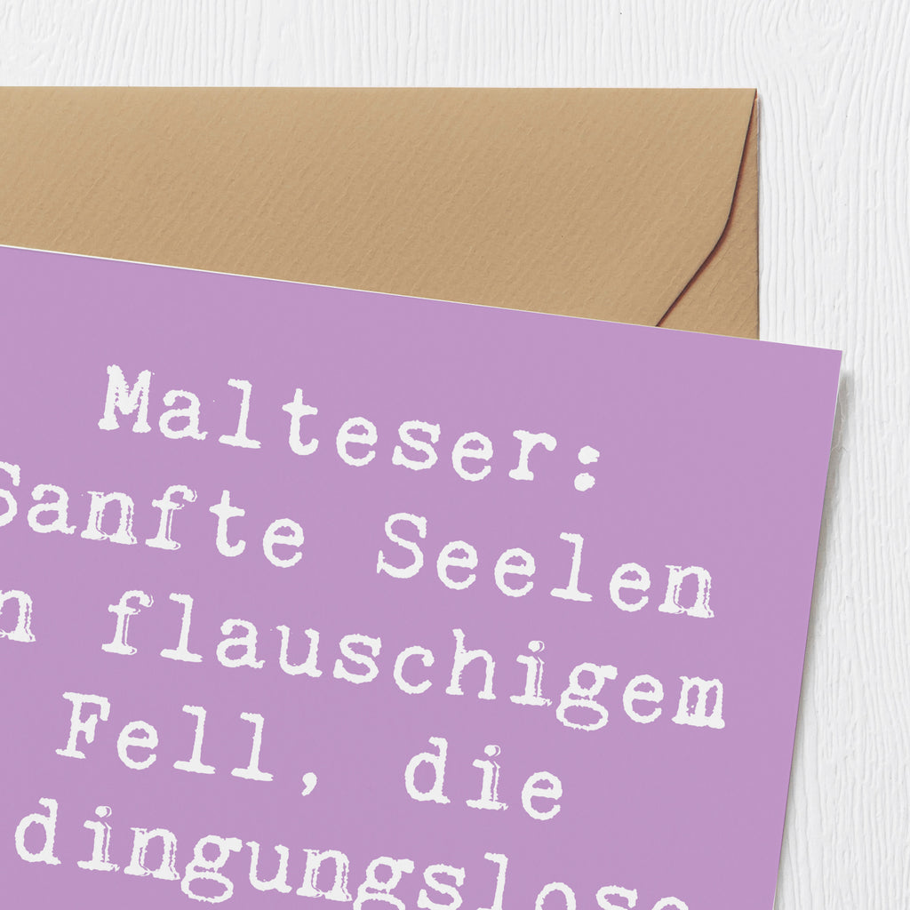 Deluxe Karte Spruch Malteser Liebe Karte, Grußkarte, Klappkarte, Einladungskarte, Glückwunschkarte, Hochzeitskarte, Geburtstagskarte, Hochwertige Grußkarte, Hochwertige Klappkarte, Hund, Hunderasse, Rassehund, Hundebesitzer, Geschenk, Tierfreund, Schenken, Welpe