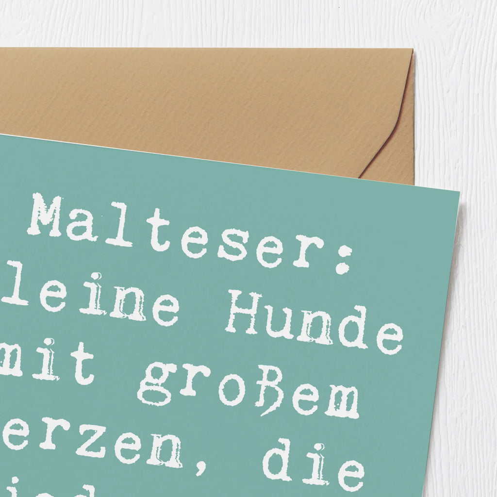 Deluxe Karte Spruch Malteser Herz Karte, Grußkarte, Klappkarte, Einladungskarte, Glückwunschkarte, Hochzeitskarte, Geburtstagskarte, Hochwertige Grußkarte, Hochwertige Klappkarte, Hund, Hunderasse, Rassehund, Hundebesitzer, Geschenk, Tierfreund, Schenken, Welpe