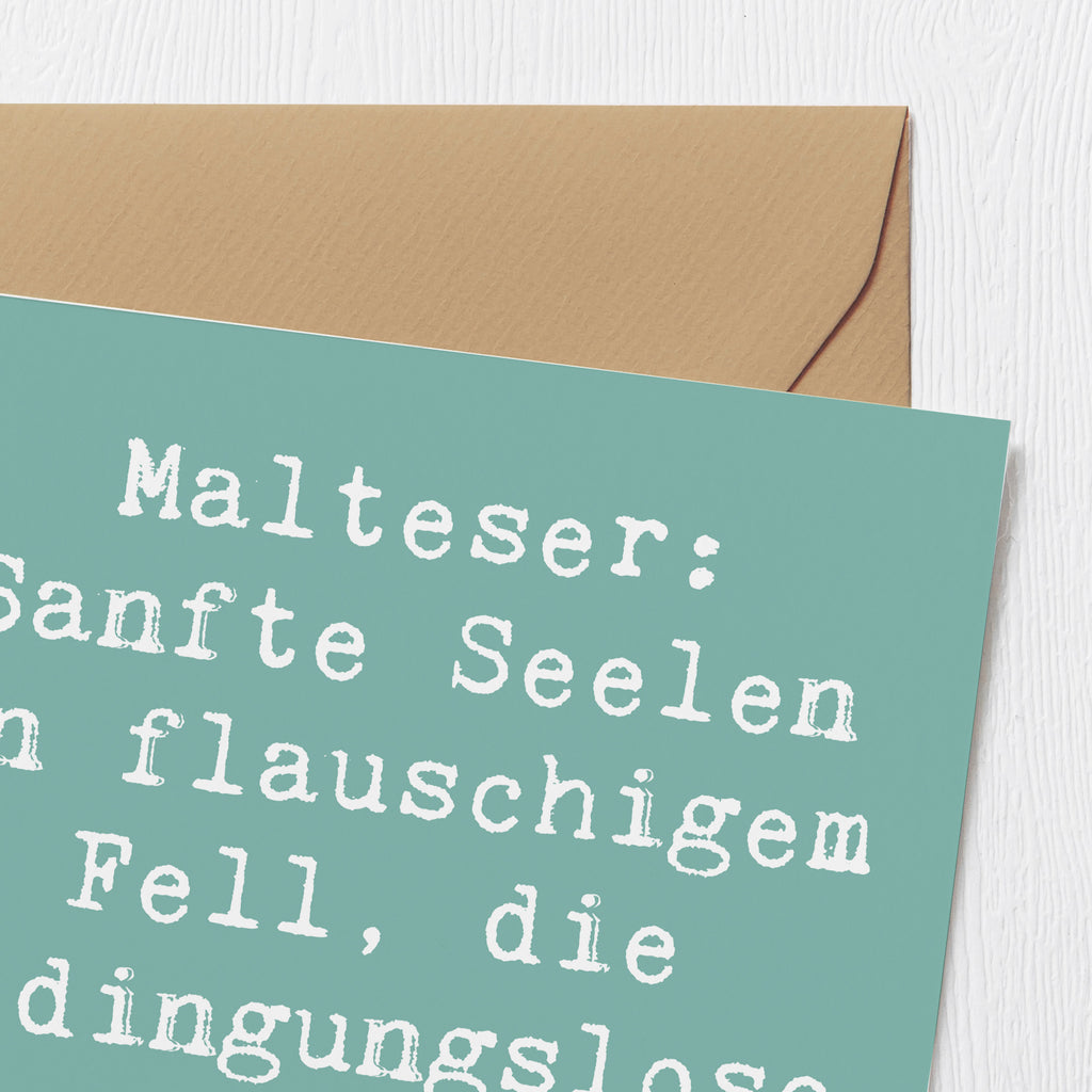 Deluxe Karte Spruch Malteser Liebe Karte, Grußkarte, Klappkarte, Einladungskarte, Glückwunschkarte, Hochzeitskarte, Geburtstagskarte, Hochwertige Grußkarte, Hochwertige Klappkarte, Hund, Hunderasse, Rassehund, Hundebesitzer, Geschenk, Tierfreund, Schenken, Welpe