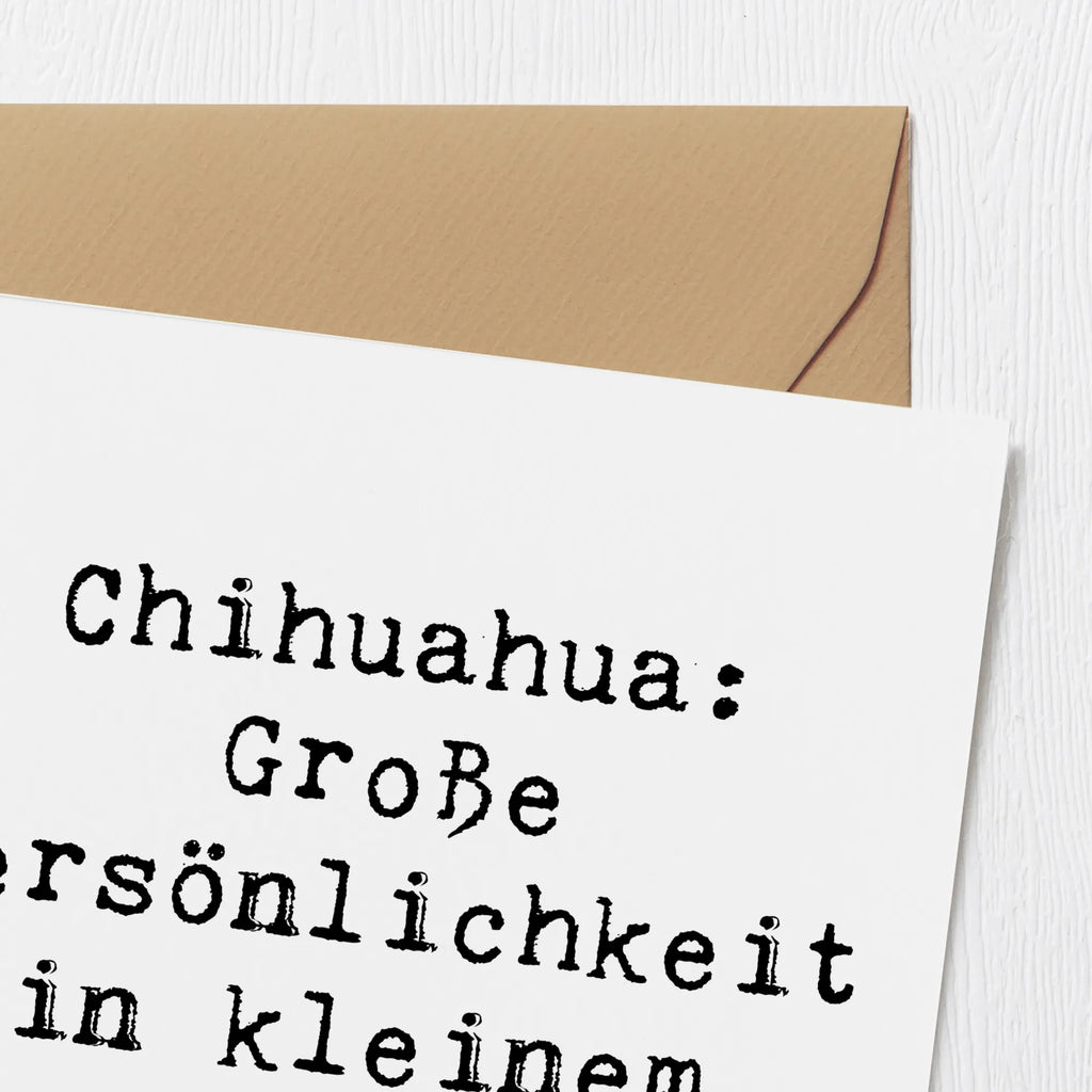 Deluxe Karte Spruch Chihuahua Persönlichkeit Karte, Grußkarte, Klappkarte, Einladungskarte, Glückwunschkarte, Hochzeitskarte, Geburtstagskarte, Hochwertige Grußkarte, Hochwertige Klappkarte, Hund, Hunderasse, Rassehund, Hundebesitzer, Geschenk, Tierfreund, Schenken, Welpe