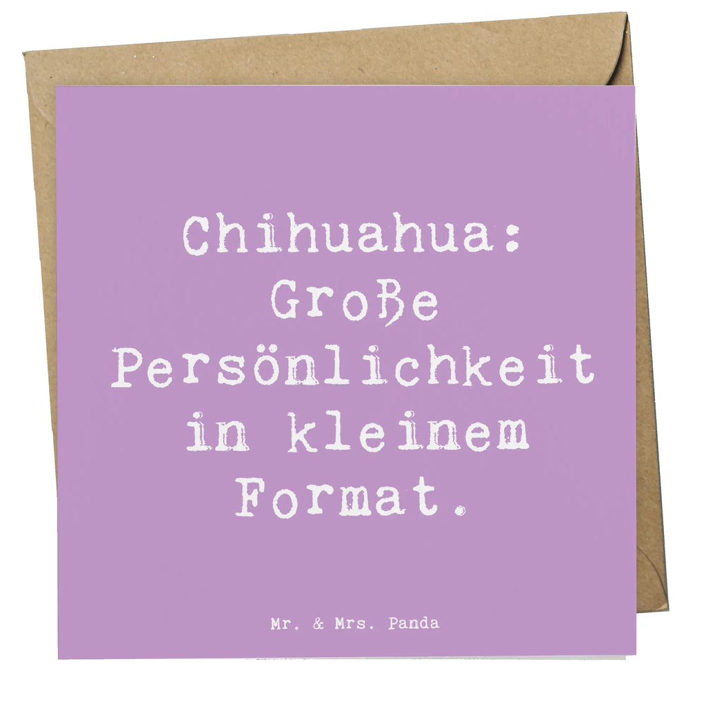 Deluxe Karte Spruch Chihuahua Persönlichkeit Karte, Grußkarte, Klappkarte, Einladungskarte, Glückwunschkarte, Hochzeitskarte, Geburtstagskarte, Hochwertige Grußkarte, Hochwertige Klappkarte, Hund, Hunderasse, Rassehund, Hundebesitzer, Geschenk, Tierfreund, Schenken, Welpe