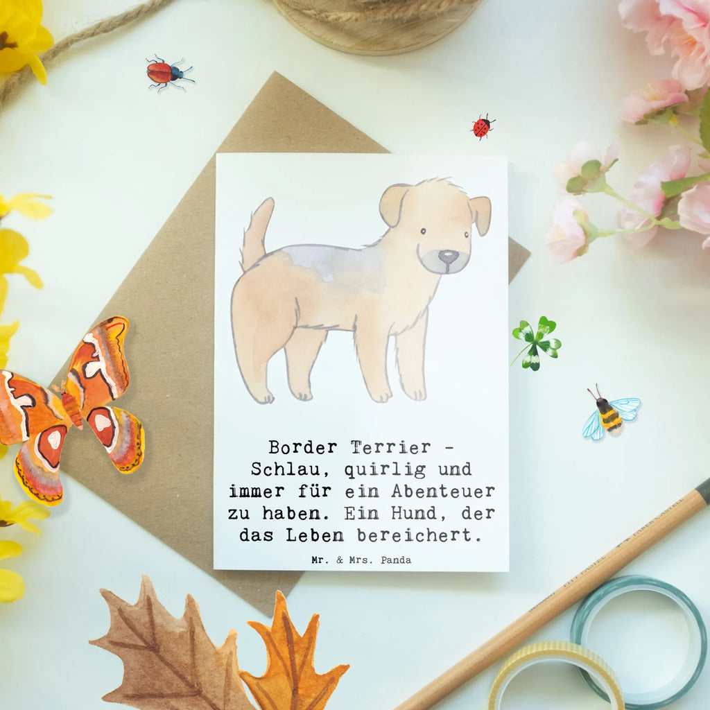 Grußkarte Border Terrier Abenteuer Grußkarte, Klappkarte, Einladungskarte, Glückwunschkarte, Hochzeitskarte, Geburtstagskarte, Karte, Ansichtskarten, Hund, Hunderasse, Rassehund, Hundebesitzer, Geschenk, Tierfreund, Schenken, Welpe