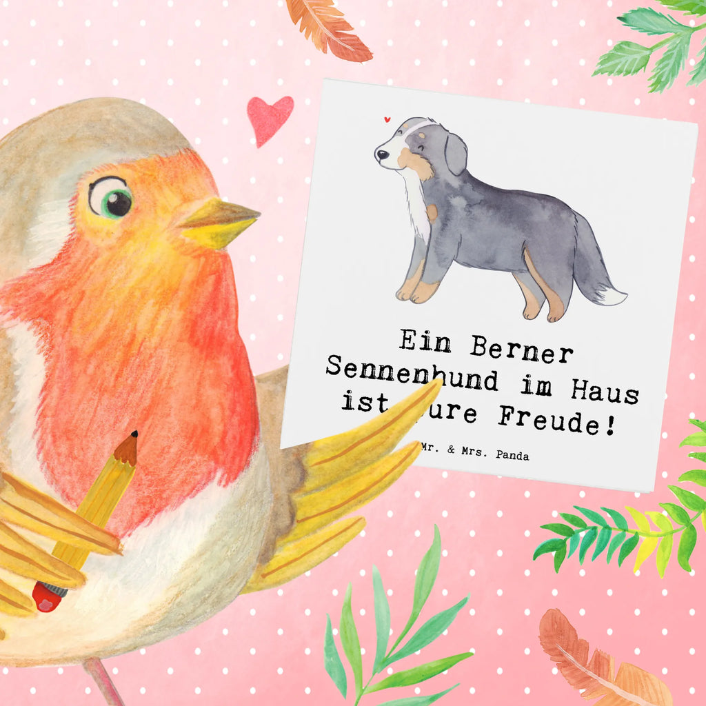 Deluxe Karte Berner Sennenhund Freude Karte, Grußkarte, Klappkarte, Einladungskarte, Glückwunschkarte, Hochzeitskarte, Geburtstagskarte, Hochwertige Grußkarte, Hochwertige Klappkarte, Hund, Hunderasse, Rassehund, Hundebesitzer, Geschenk, Tierfreund, Schenken, Welpe