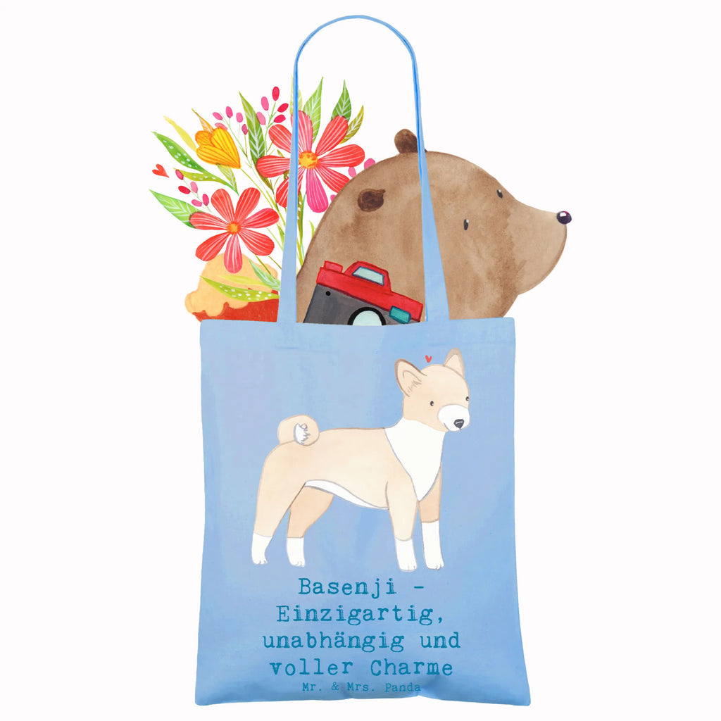 Tragetasche Basenji Charme Beuteltasche, Beutel, Einkaufstasche, Jutebeutel, Stoffbeutel, Tasche, Shopper, Umhängetasche, Strandtasche, Schultertasche, Stofftasche, Tragetasche, Badetasche, Jutetasche, Einkaufstüte, Laptoptasche, Hund, Hunderasse, Rassehund, Hundebesitzer, Geschenk, Tierfreund, Schenken, Welpe