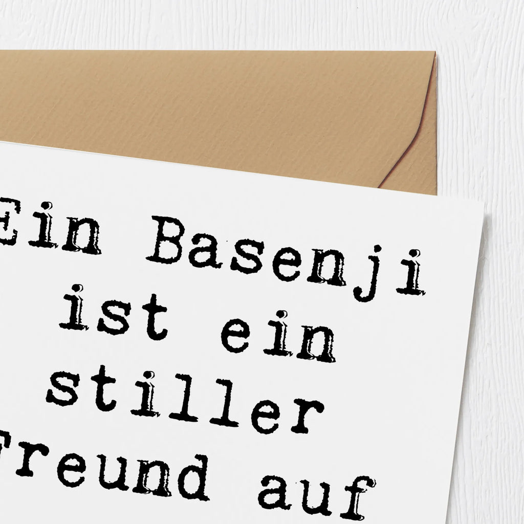 Deluxe Karte Spruch Basenji Freund Karte, Grußkarte, Klappkarte, Einladungskarte, Glückwunschkarte, Hochzeitskarte, Geburtstagskarte, Hochwertige Grußkarte, Hochwertige Klappkarte, Hund, Hunderasse, Rassehund, Hundebesitzer, Geschenk, Tierfreund, Schenken, Welpe