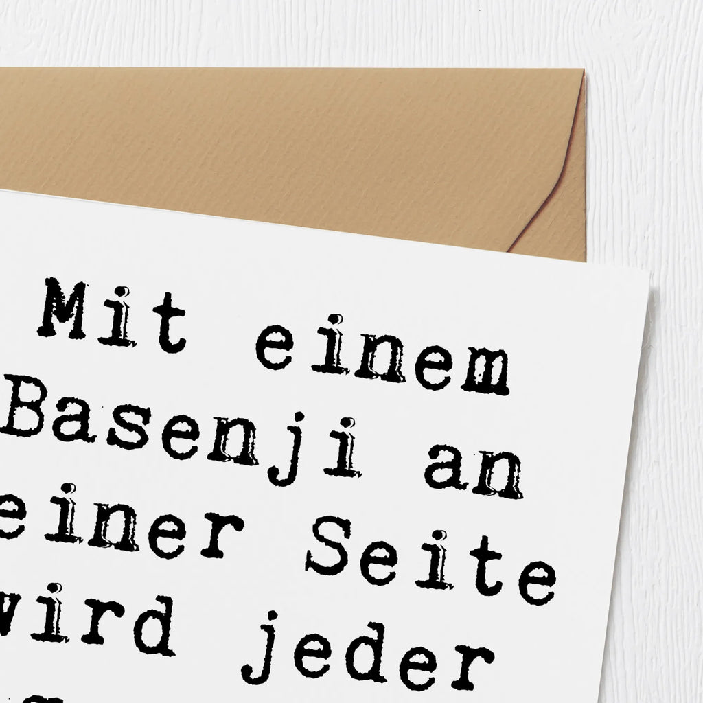 Deluxe Karte Spruch Basenji Freude Karte, Grußkarte, Klappkarte, Einladungskarte, Glückwunschkarte, Hochzeitskarte, Geburtstagskarte, Hochwertige Grußkarte, Hochwertige Klappkarte, Hund, Hunderasse, Rassehund, Hundebesitzer, Geschenk, Tierfreund, Schenken, Welpe