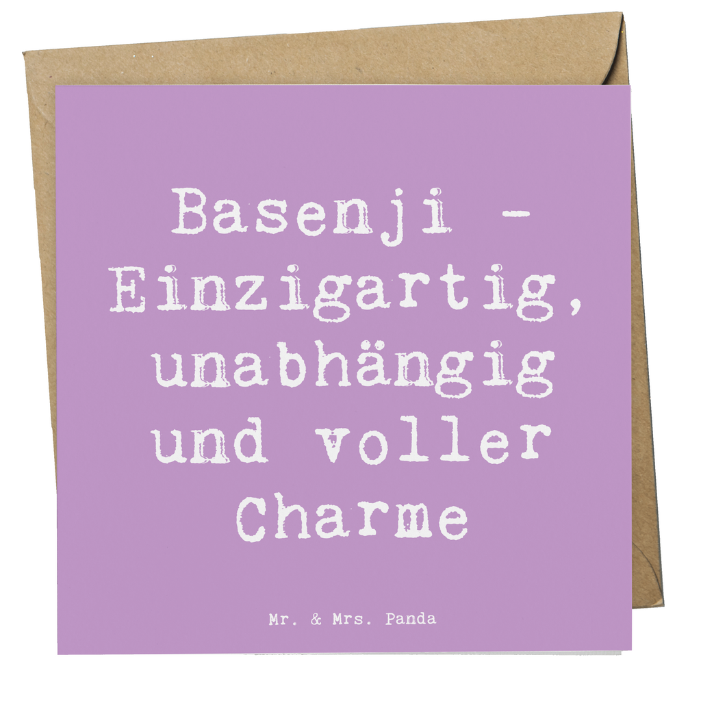 Deluxe Karte Spruch Basenji Charme Karte, Grußkarte, Klappkarte, Einladungskarte, Glückwunschkarte, Hochzeitskarte, Geburtstagskarte, Hochwertige Grußkarte, Hochwertige Klappkarte, Hund, Hunderasse, Rassehund, Hundebesitzer, Geschenk, Tierfreund, Schenken, Welpe