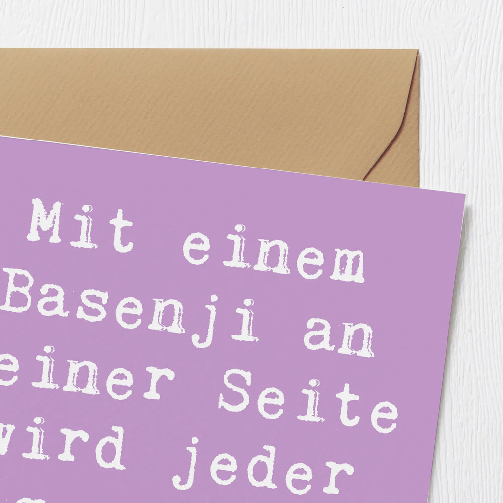 Deluxe Karte Spruch Basenji Freude Karte, Grußkarte, Klappkarte, Einladungskarte, Glückwunschkarte, Hochzeitskarte, Geburtstagskarte, Hochwertige Grußkarte, Hochwertige Klappkarte, Hund, Hunderasse, Rassehund, Hundebesitzer, Geschenk, Tierfreund, Schenken, Welpe