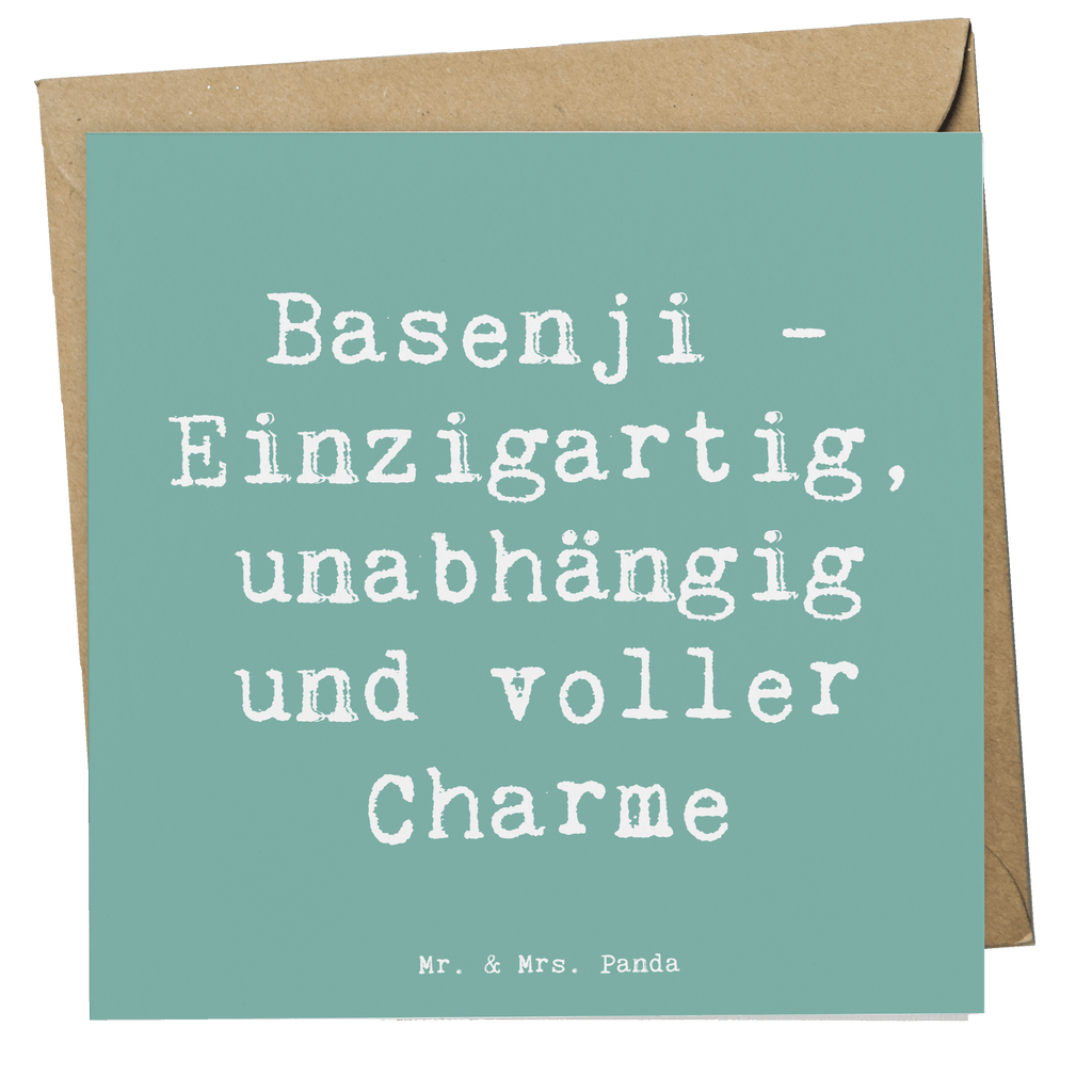 Deluxe Karte Spruch Basenji Charme Karte, Grußkarte, Klappkarte, Einladungskarte, Glückwunschkarte, Hochzeitskarte, Geburtstagskarte, Hochwertige Grußkarte, Hochwertige Klappkarte, Hund, Hunderasse, Rassehund, Hundebesitzer, Geschenk, Tierfreund, Schenken, Welpe