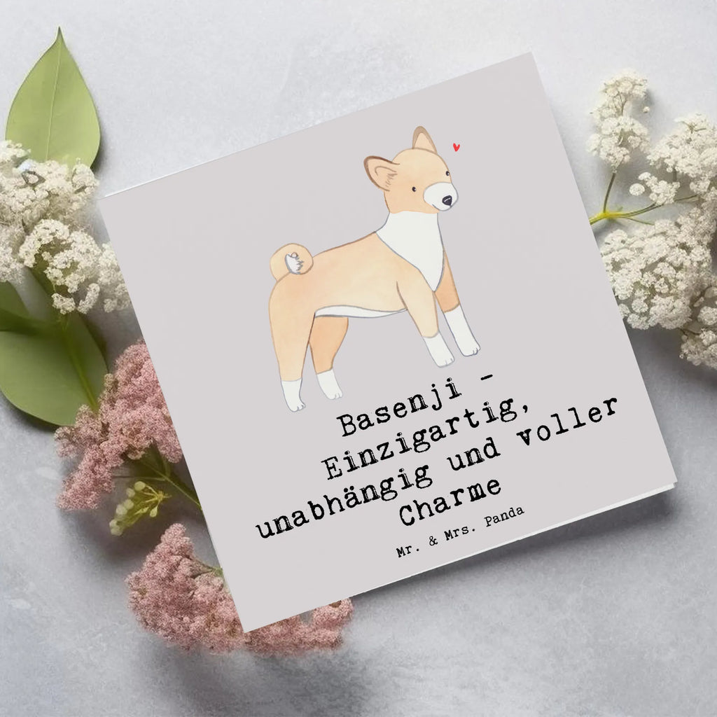 Deluxe Karte Basenji Charme Karte, Grußkarte, Klappkarte, Einladungskarte, Glückwunschkarte, Hochzeitskarte, Geburtstagskarte, Hochwertige Grußkarte, Hochwertige Klappkarte, Hund, Hunderasse, Rassehund, Hundebesitzer, Geschenk, Tierfreund, Schenken, Welpe