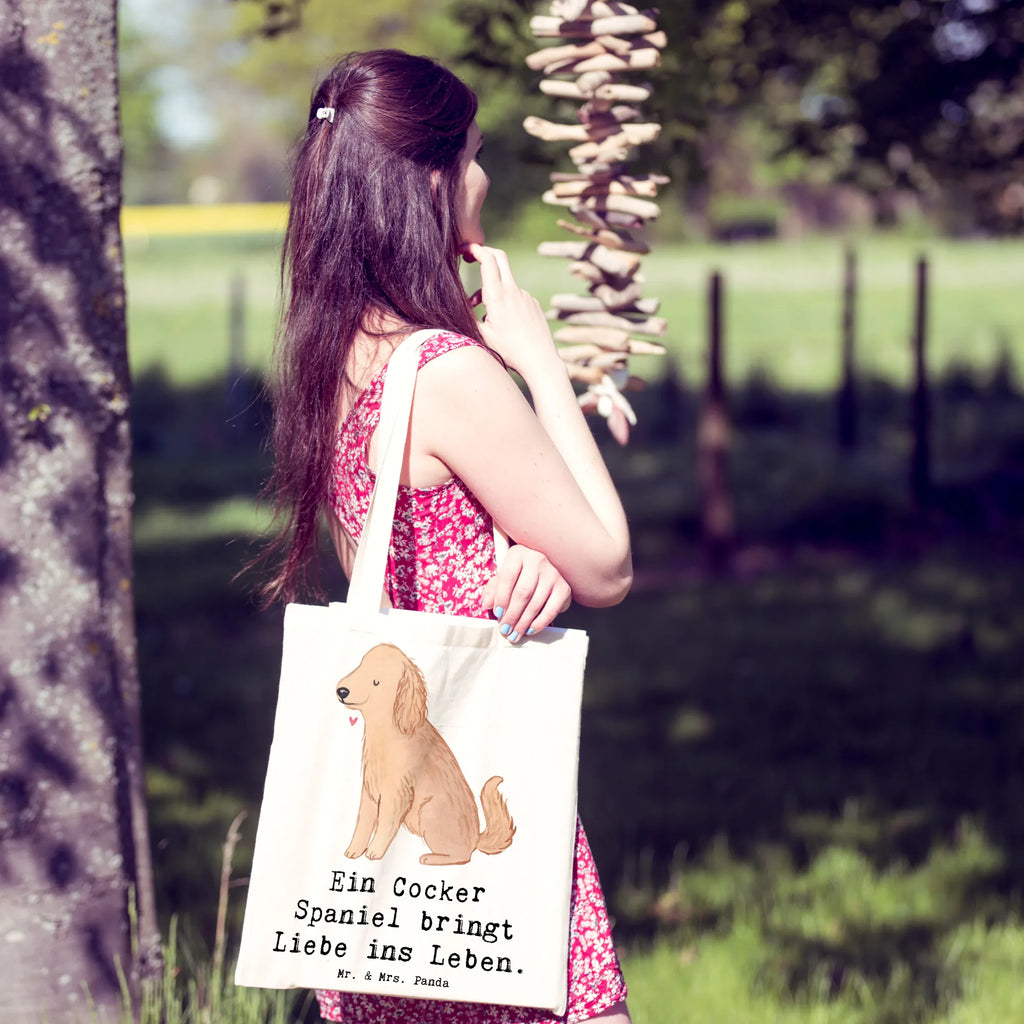 Tragetasche Liebe Cocker Spaniel Beuteltasche, Beutel, Einkaufstasche, Jutebeutel, Stoffbeutel, Tasche, Shopper, Umhängetasche, Strandtasche, Schultertasche, Stofftasche, Tragetasche, Badetasche, Jutetasche, Einkaufstüte, Laptoptasche, Hund, Hunderasse, Rassehund, Hundebesitzer, Geschenk, Tierfreund, Schenken, Welpe